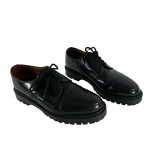 Genuine men SANDRO lace up black leather shoes 42  9 US